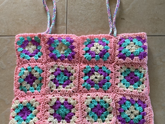 Unique Handmade Granny Square Crochet Top - 1/2