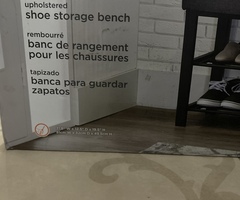 Shoe storage bench.