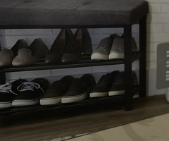 Shoe storage bench.