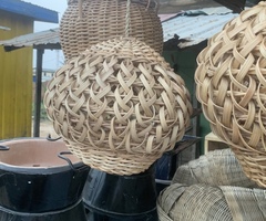 Cane woven bulb hangers( home/ lounge  exterior art)