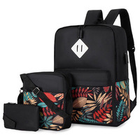 New Casual Print 3pcs Set Backpack - 1