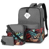 New Casual Print 3pcs Set Backpack - 2