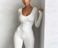 Long white jumpsuit for sale, if interested contact - 1
