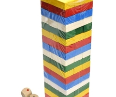 Coloured Wooden Jenga Blocks Game