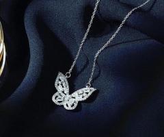 Silver butterfly necklace - 1