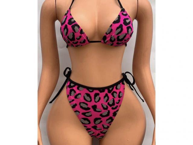 Pink leopard bikini - 1
