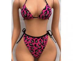 Pink leopard bikini