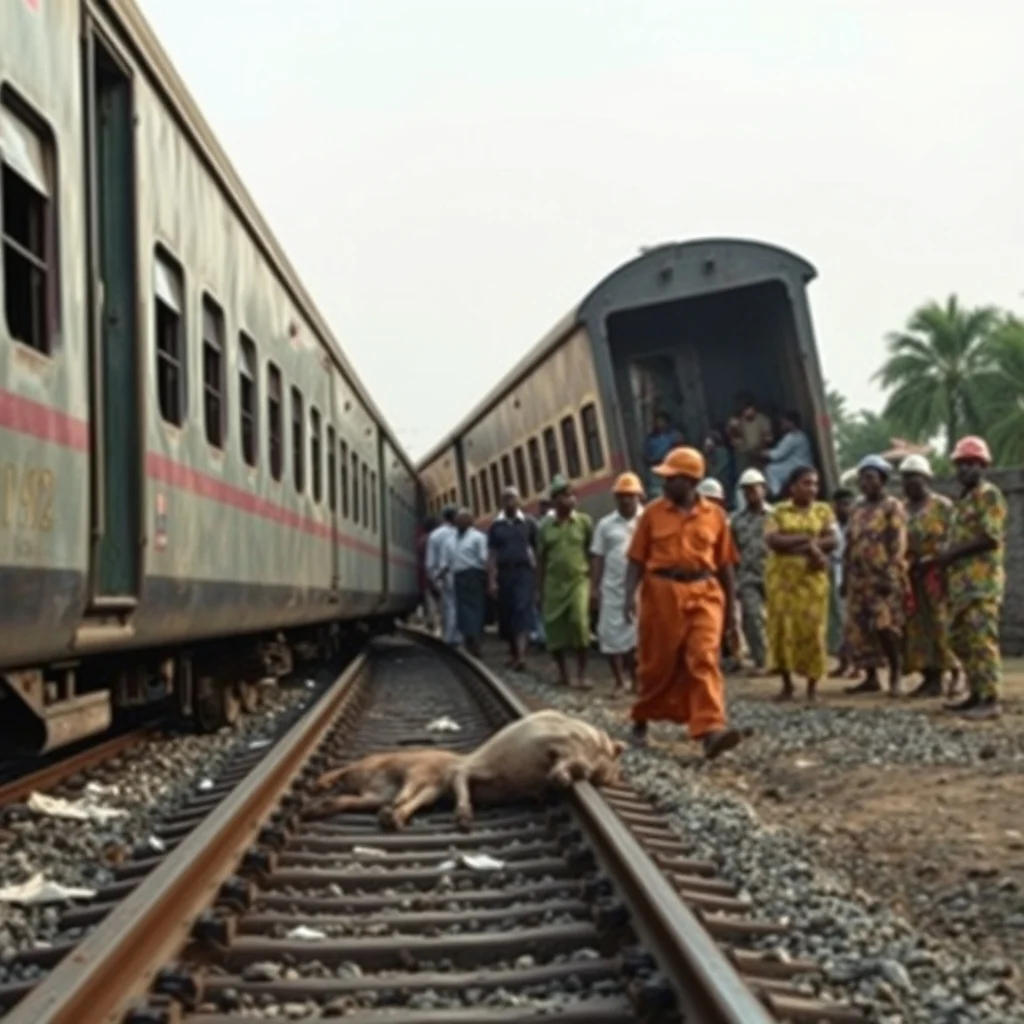 Accra-Tema Train Derails After Collision with Cattle, Highlighting Rail Safety Concerns