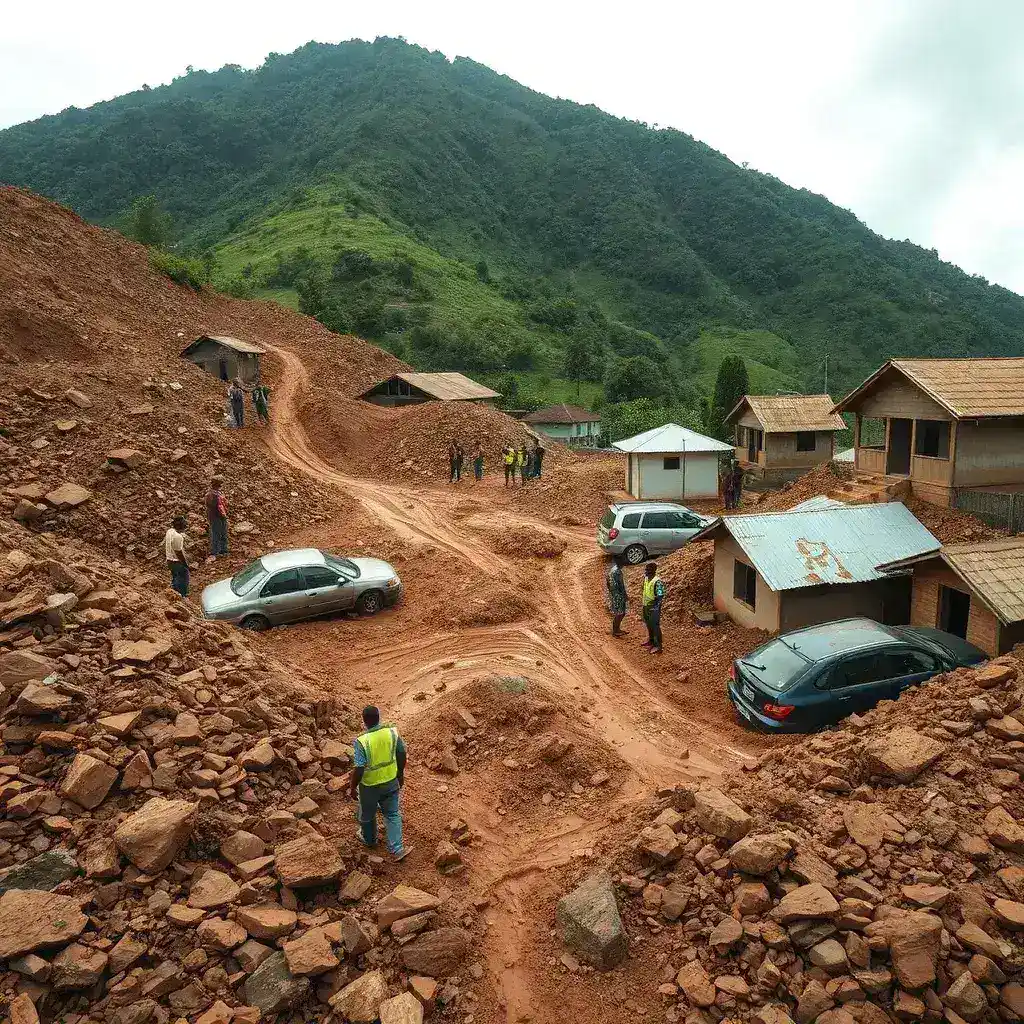 Adaklu Mountain Mudslide Buries Homes, Vehicles; Residents Rescued
