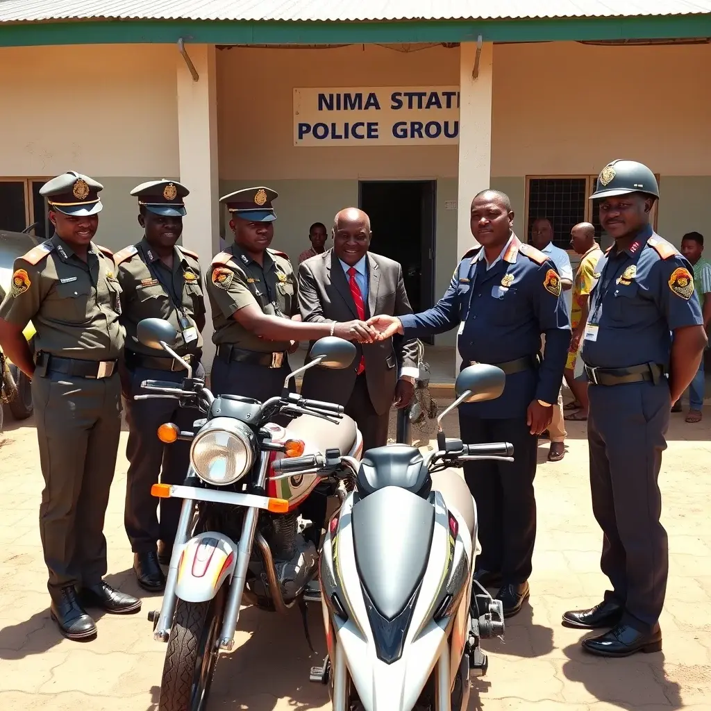 Ayoub Group Boosts Nima Police Security with Motorbike Donation