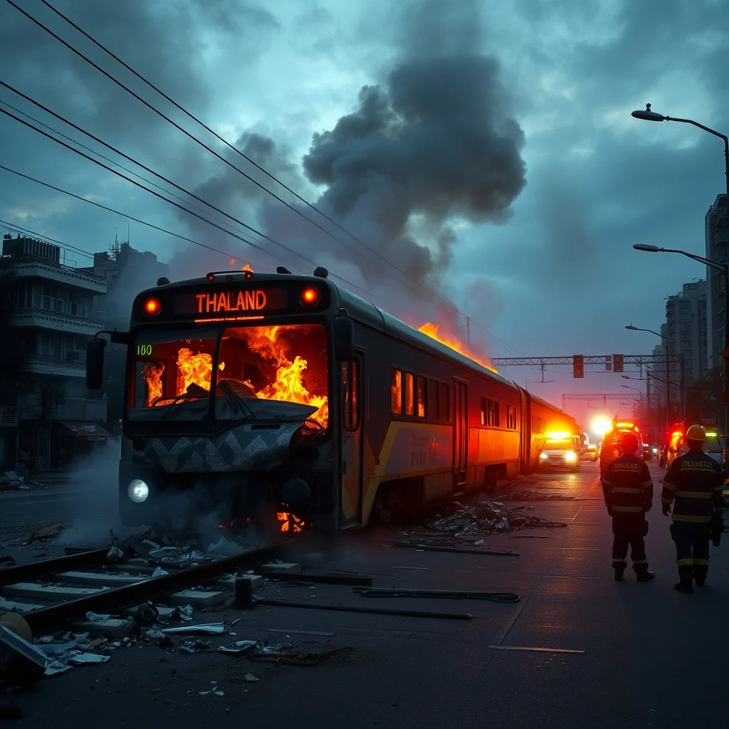 Deadly Train-Bus Collision Claims Eight Lives in Bangkok Amidst Traffic Chaos