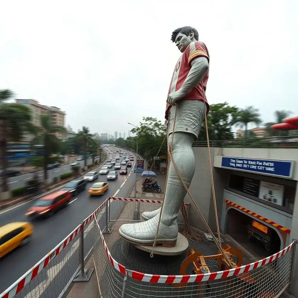 Giant Messi Statue in India Deemed Unsafe, Set for Relocation