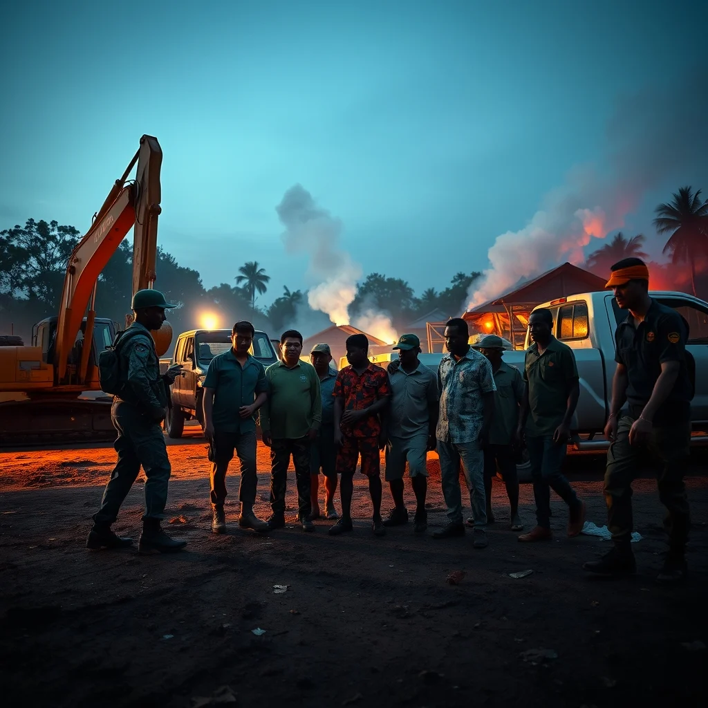 NAIMOS Arrests Chinese National and Seven Ghanaians in Ashanti Region Anti-Galamsey Operation