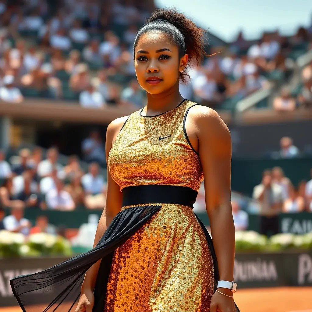 Naomi Osaka Dazzles at French Open with Eiffel Tower-Inspired Ensemble