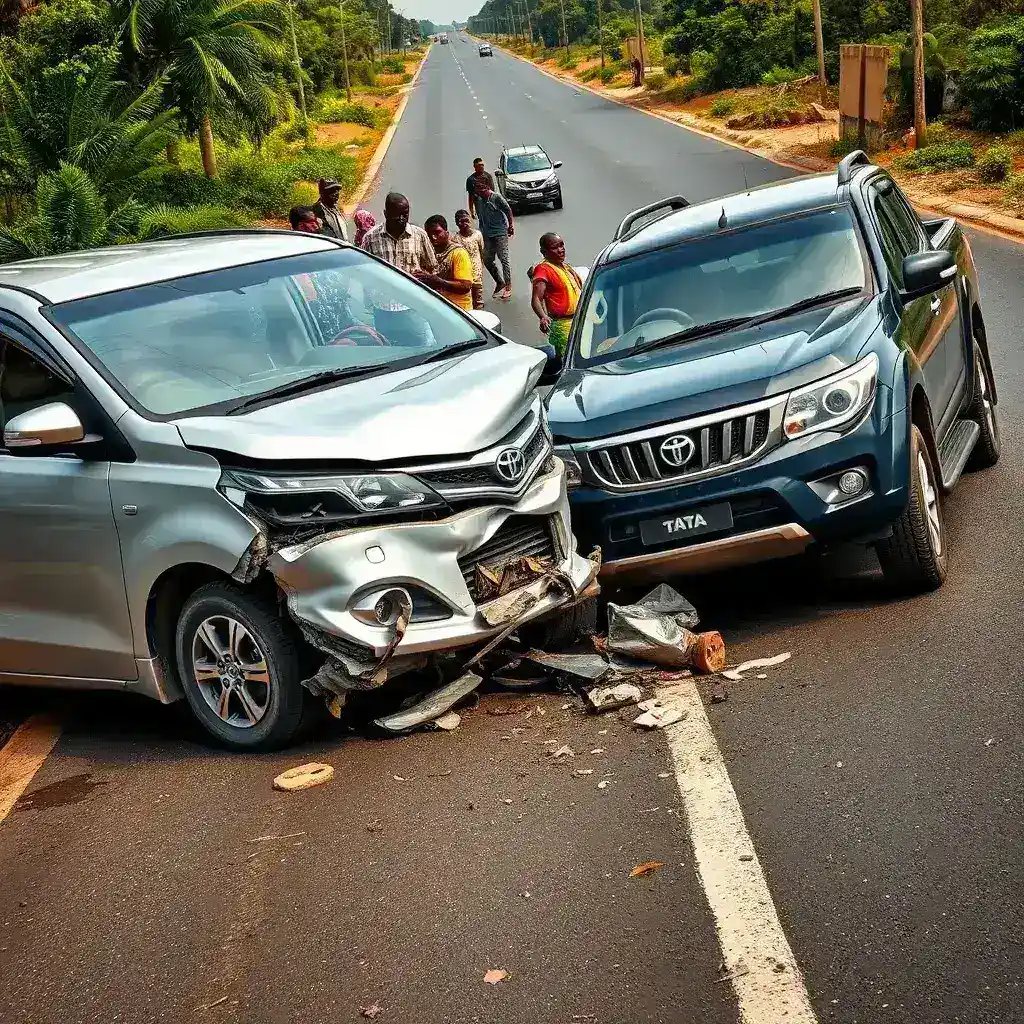 Nine Injured in Sefwi Awaso Road Collision During Overtake