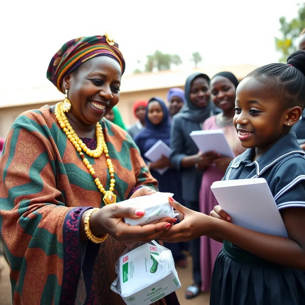 Queen Mother Champions Menstrual Hygiene, Distributes Pads in Central Region