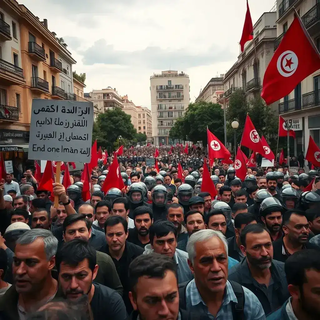 Tunisians Take to Streets Protesting President Saied Amid Economic Woes and Crackdown on Dissent