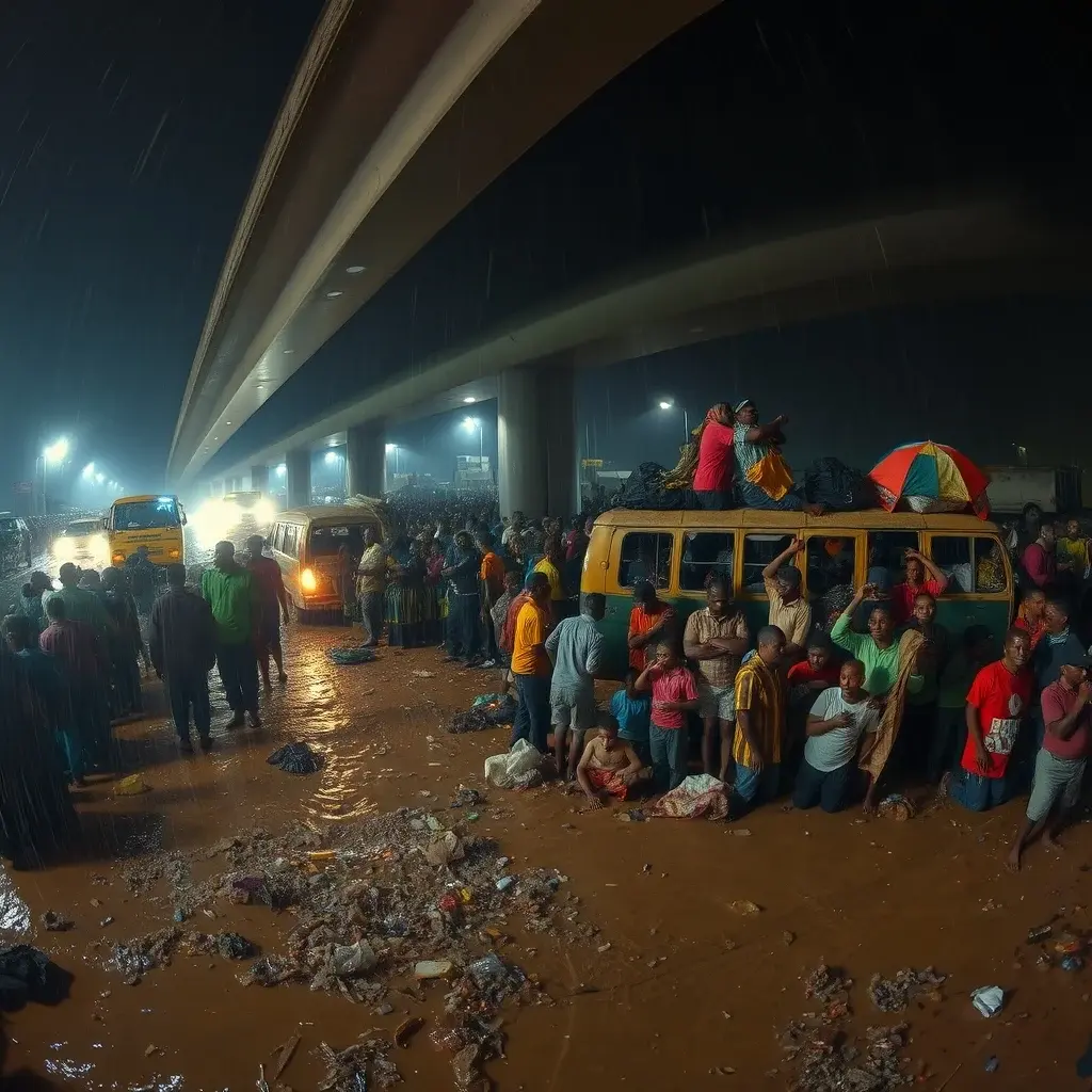 Accra Commuters Face Nightmare as Downpour Paralyzes Transport Network
