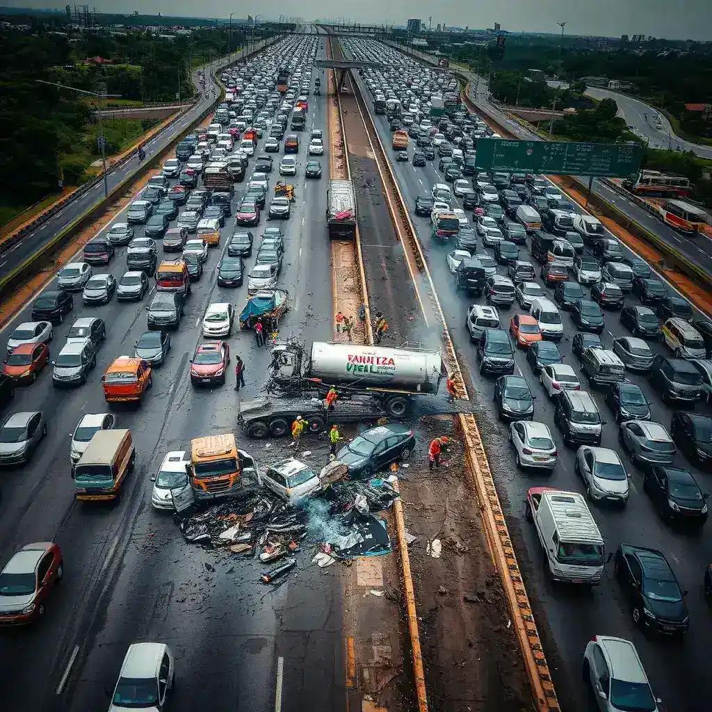 Accra-Tema Motorway Gridlock Continues Post-Fatal Tanker Collision