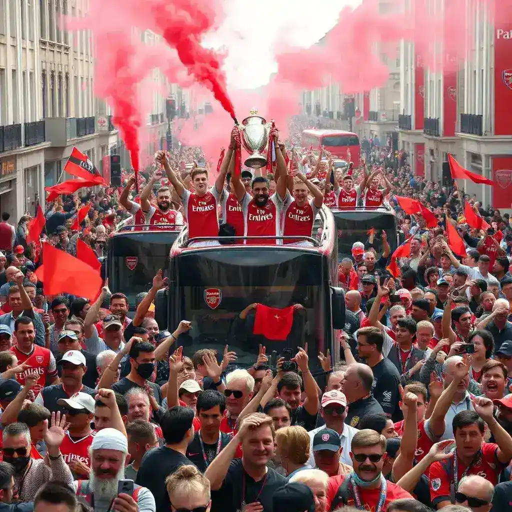 Arsenal Celebrates Historic Premier League Title with Jubilant North London Parade