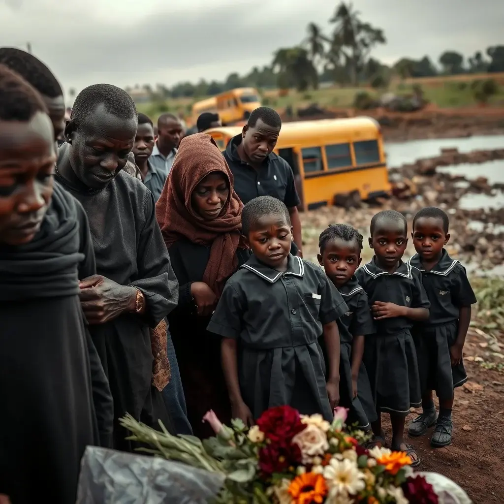 Assin Community Mourns Young Lives Lost in Tragic School Bus Accident