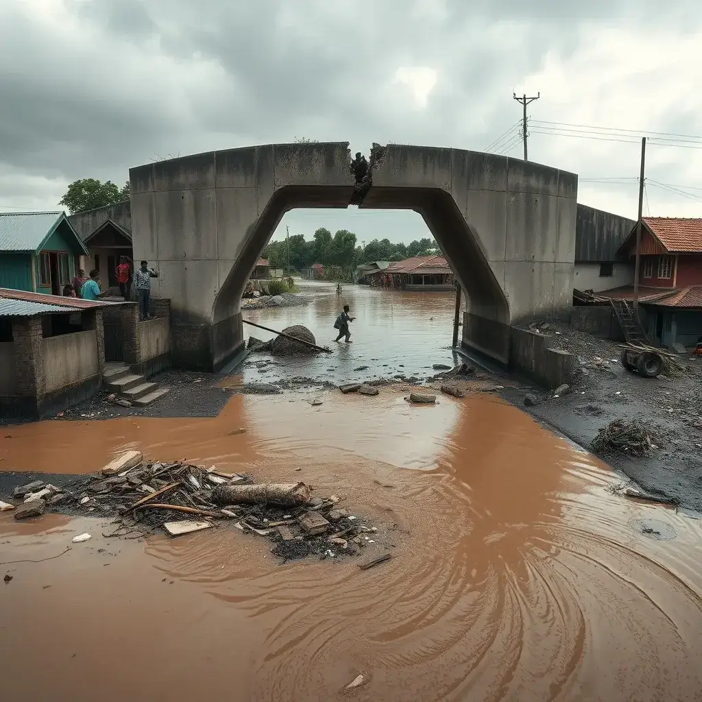 Devastating Floods Isolate Peace Town, Destroying Vital Bridge