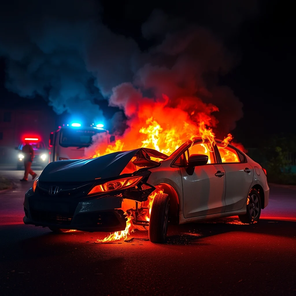 Honda Civic Gutted by Fire in Eastern Region Incident