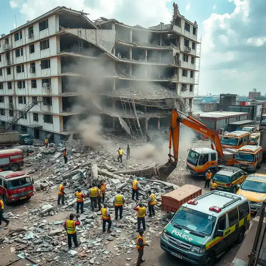 Rescue Efforts Intensify After North Industrial Area Building Collapse