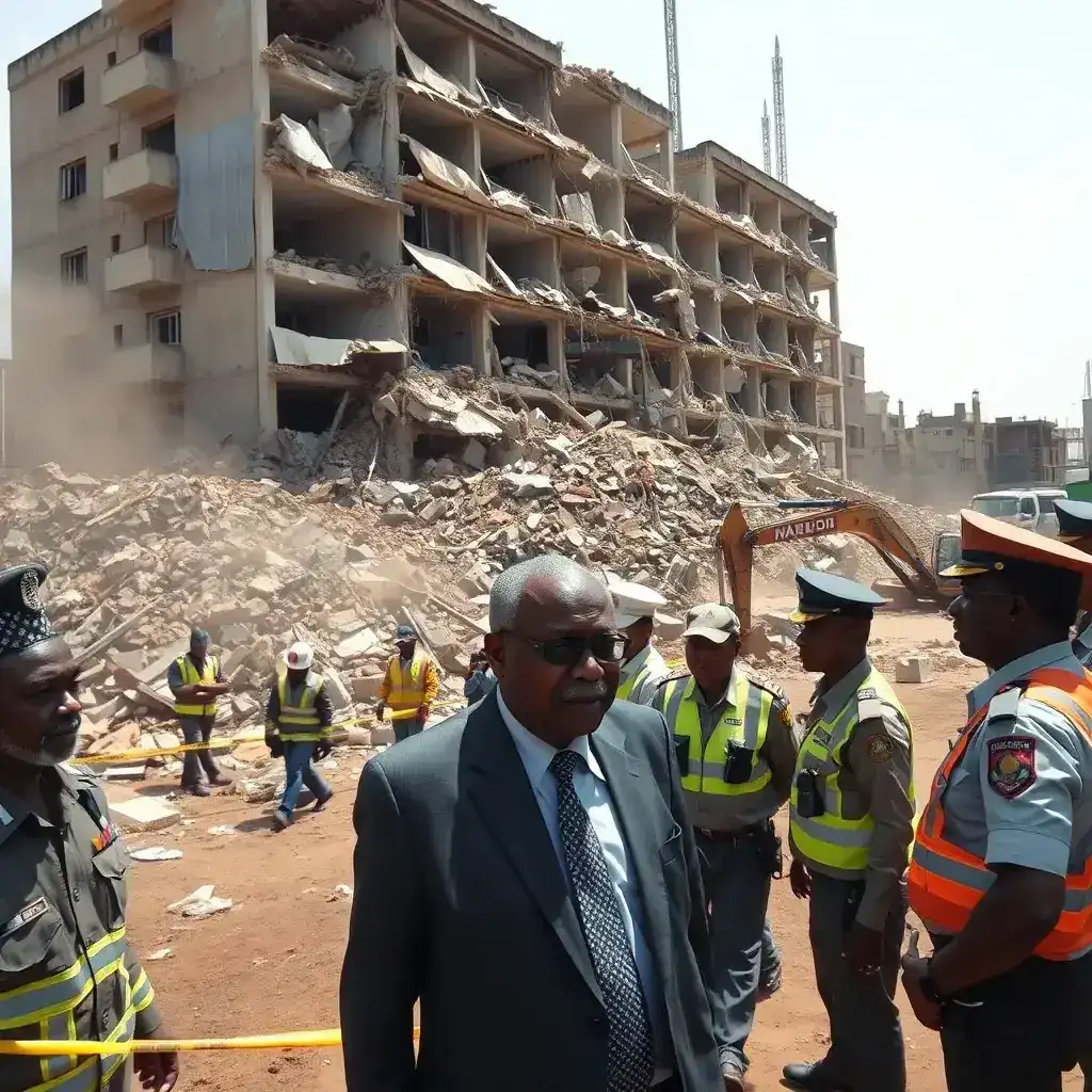 Vice President Assesses North Industrial Building Collapse Site Amidst Safety Concerns